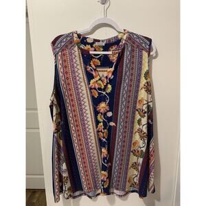 Westport Multicolor Floral Striped Blouse